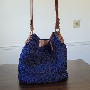 The Sak Sequoia Hobo - Denim Crochet / Brown Leather